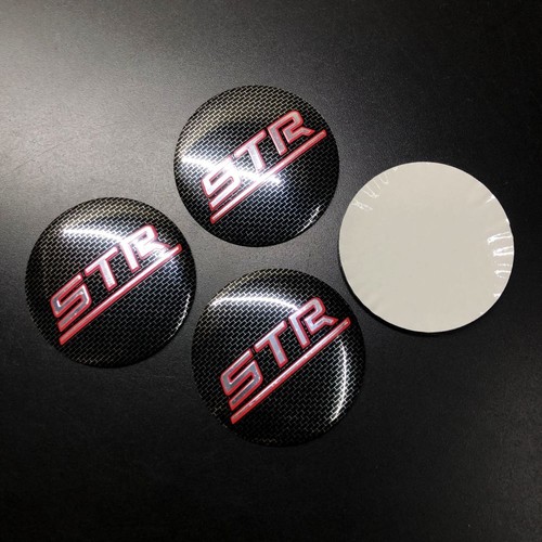 Plaid Grid STR Racing Modified Badge Car Wheel Center Hub Caps Sticker Emblems - Picture 3 of 10