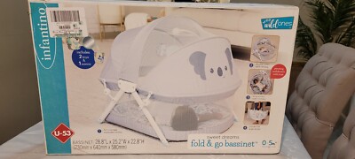 Infantino Sweet Time Dreams Fold & Go Bassinet, 0-5 Months Unisex - Koala