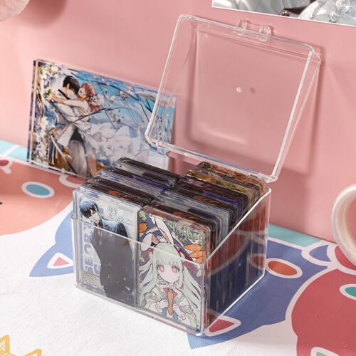 Transparent Acrylic Card Storage Box Holds 400 Postcards Display Card Holder LEI - Afbeelding 1 van 13