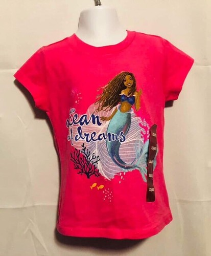 Disney Girls Size XS (4/5) T-Shirt Ariel-Little Mermaid Pink New With Tags - Picture 5 of 24