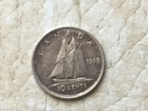 RARE Canada SILVER 10 cent WW2 1940’S UK coin Lot 16 *ONE COIN EACH PURCHASE * - Picture 2 of 5