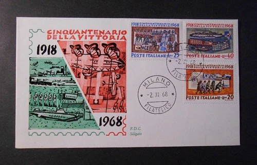 ITALIA ITALY, Repubblica 1968 VITTORIA 3 Valori su  busta FDC First Day Cover