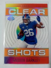 2021 Panini ILLusions Clear Shots Saquon Barkley Acetate Orange # CS-7
