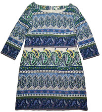 OLD NAVY Women Medium Blue Paisley Lined Shift Dress