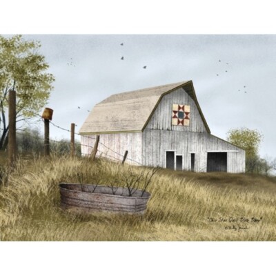 Billy Jacobs Canvas Print OHIO STAR QUILT BLOCK BARN 12''x16''  Rustic Country