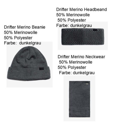 HAE, Drifter Merino: 3er Set ( Beanie, Neckwear, Headband)  2024/25. Einheitsgr.