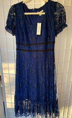 NWT Francesca's Mi Ami Sapphire Blue Lace Dress Size S