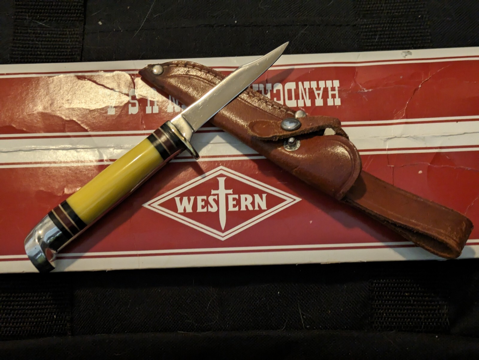 Vintage Western Boulder Colo. L48B Bird & trout Knife W/ Sheath"1950s