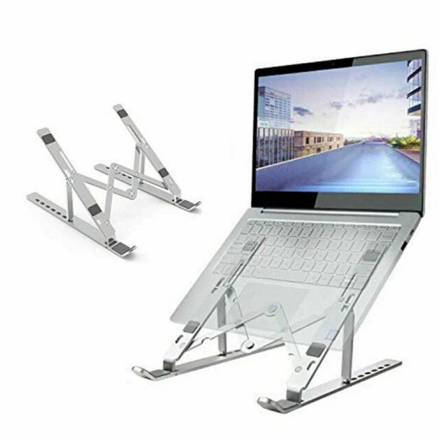 2 Supporti Per Laptop Portatili Pieghevoli Autoadesivi In Metallo - Con Cuscinetti In Silicone Antiscivolo, Invisibili, Per Sollevare Il Computer E Migliorare La Postura - 2