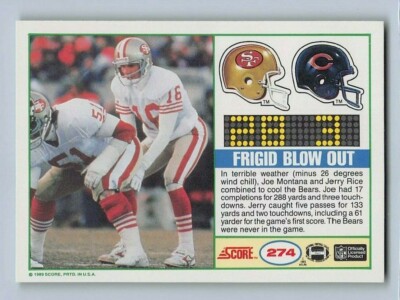 1989 SCORE SAN FRANCISCO 49ers NFC CHAMPIONSHIP GAME Football Card 274