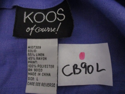 KOOS of Course Women Embellished Jacket Purple Sz Large Linen Blend Button CB90L - Picture 5 of 5