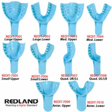 REDLAND DENTAL Impression Trays Perforated 12 Pieces/Bag -FDA