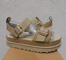 UGG MUSTARD SEED GOLDENSTAR VILLA PLATFORM STRAPPY SANDALS, US 8/ EUR 39 NEW
