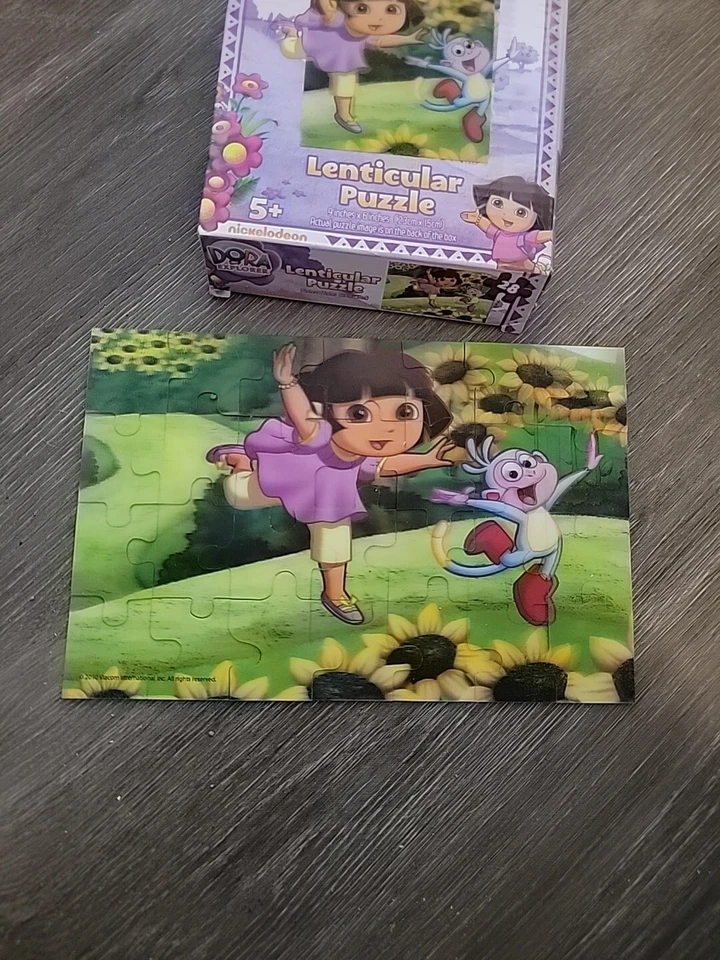 DORA the EXPLORER 28pc 3D Lenticular Puzzle 9" x 6" 9x6 Actual Puzzle on box 5+ - Image 2 of 3
