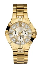 NEW AUTHENTIC GUESS U13576L1 Women's Stainless Steel GOLD TONE Bracelet  WATCH
