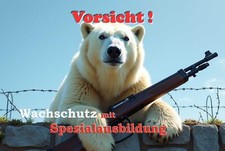 Blechschild Alu bedruckt rostfrei 20x30cm - Wachschutz Security Eisbär 08