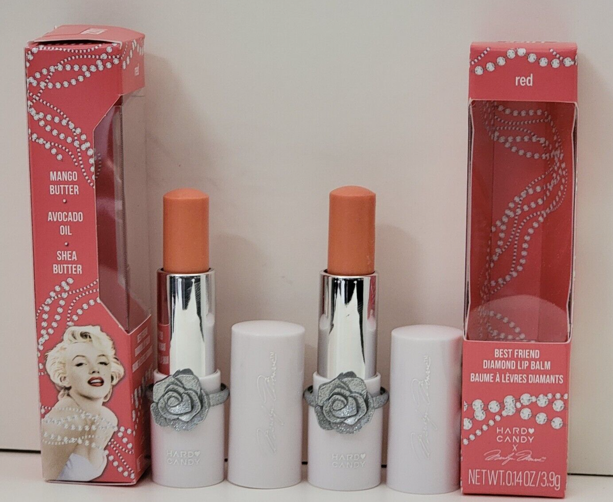 2 pk HARD CANDY X MARILYN MONROE BEST FRIEND DIAMOND LIP BALM 0.14