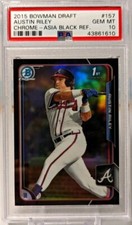 2015 1st Bowman Draft Chrome Austin Riley Black Asia Refractor Pre Rookie PSA 10