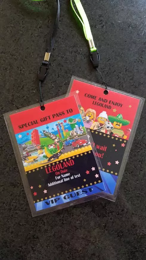 Personalised Legoland Lego Christmas Birthday VIP Gift Pass