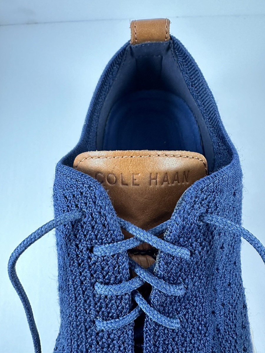 Cole Haan Mens Shoe Blue Suede Wingtip Oxford Grand OS Flex  display picture 2