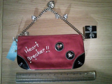 Kathy Van Zeeland Handbag Heart Breaker Charms Crest Red Velvet ~ New