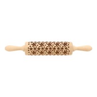 PräGe Teigrolle Nudelholz PräGerolle Metallachse L 38 Cm Buche Motiv: Sterne