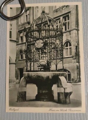 Alte Ansichtskarte AK ca. 1950 - Stuttgart, Hans im Glück - Brunnen   C1