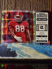 2023 Panini Chronicles Draft Picks Football Jalen Carter College Ticket Pink