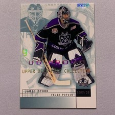 Jamie Storr Felix Potvin 2002-03 Upper Deck Mask Collection Promo MISCUT