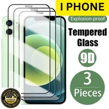 3X Tempered Glass Screen Protector For iPhone 15 14 13 12 11 Pro Max X XS XR 8 7