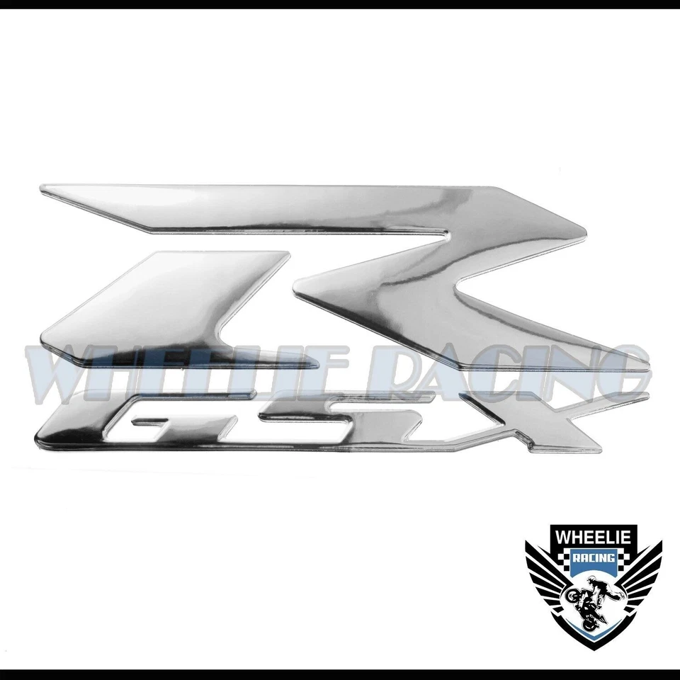 ADESIVO LOGOTIPO TANQUE DE COMBUSTÍVEL 6,25" 3D EMBLEMA FENDER/CARENAGEM/TANQUE DE COMBUSTÍVEL SUZUKI GSXR CROMADO PRATA - Imagem 2 de 3