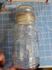 PLANTERS PEANUTS 75th Anniversary Vintage Glass Jar w/ Lid MR. PEANUT Canister