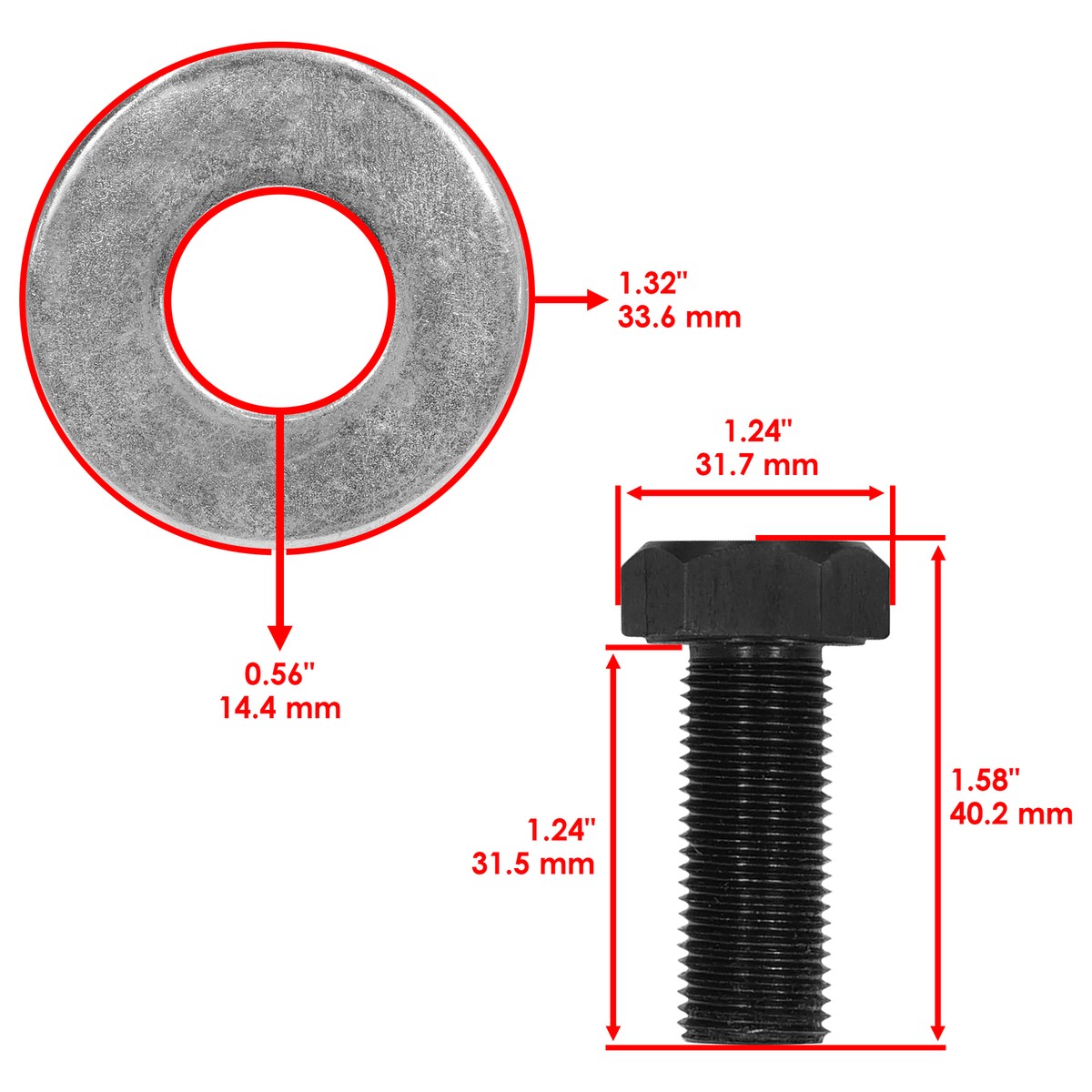 502310 Blade Left Thread Bolts for King Kutter RFM48 RFM60 RFM72