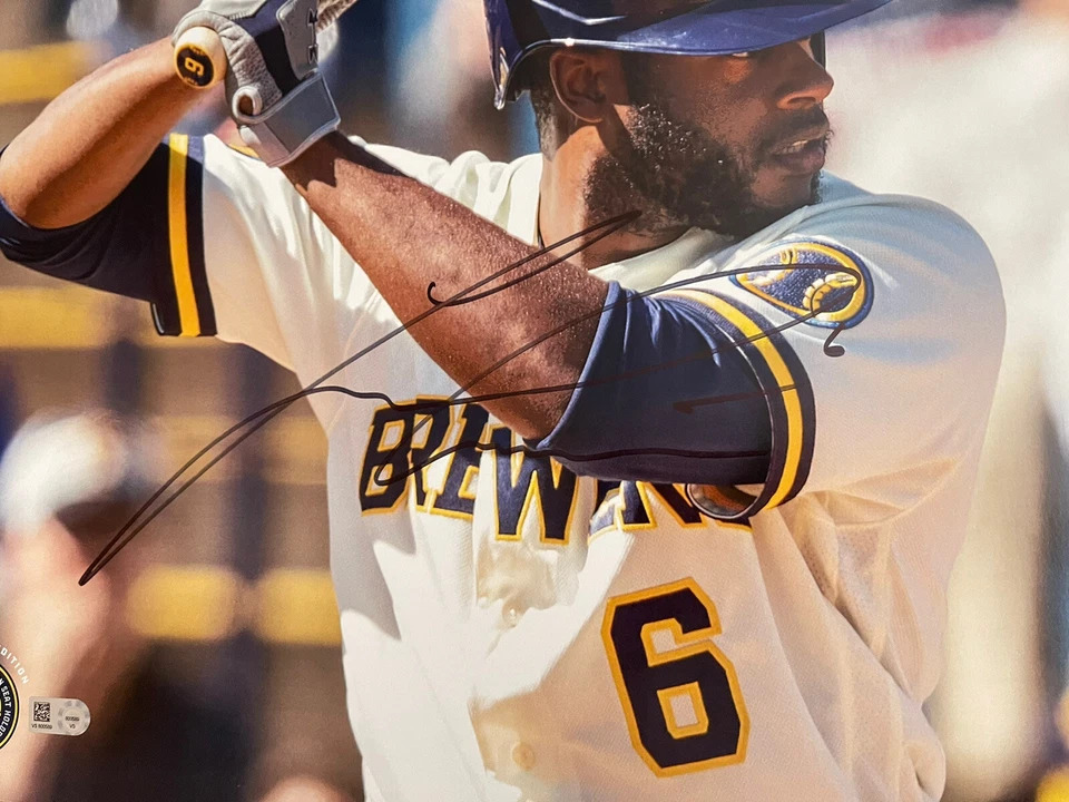 Lorenzo Cain Autographed 11x14 Photo Milwaukee SSH giveaway MLB Authentication - Image 2 of 3