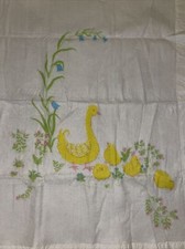North Star Chatham Acrylic Satin Trim Blanket Ducks Ducklings Vintage