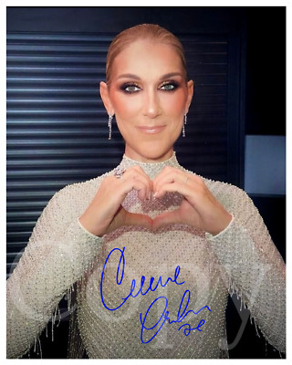 Celine Dion signed Autogramm 7x5 Pre Print Foto