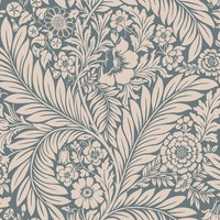 Florence Blatt World Of Wallpaper Waschbar Viktorianisch Blumen BläTter Blau 726