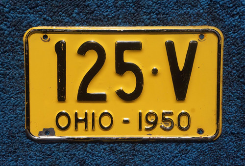1950 Ohio License Plate