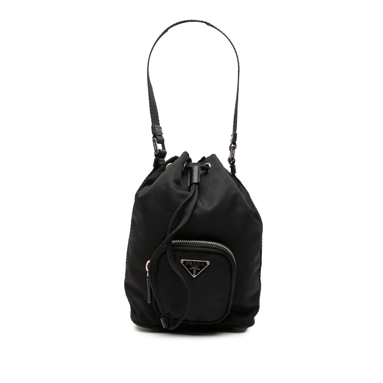Authenticated Prada Mini Tessuto Drawstring Black… - image 1