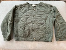 Wishlist Women's Short Waist Cotton Quilted Jacket Green Size M/L