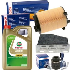 BOSCH FILTERSET+CASTROL 5W30 ÖL passend für A3 8P GOLF 5 6 PASSAT B6 TOURAN 1T3
