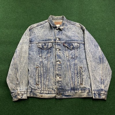 Vintage Levi Trucker Jacket Mens XL Blue 80S 90S Denim Jean Coat USA MADE