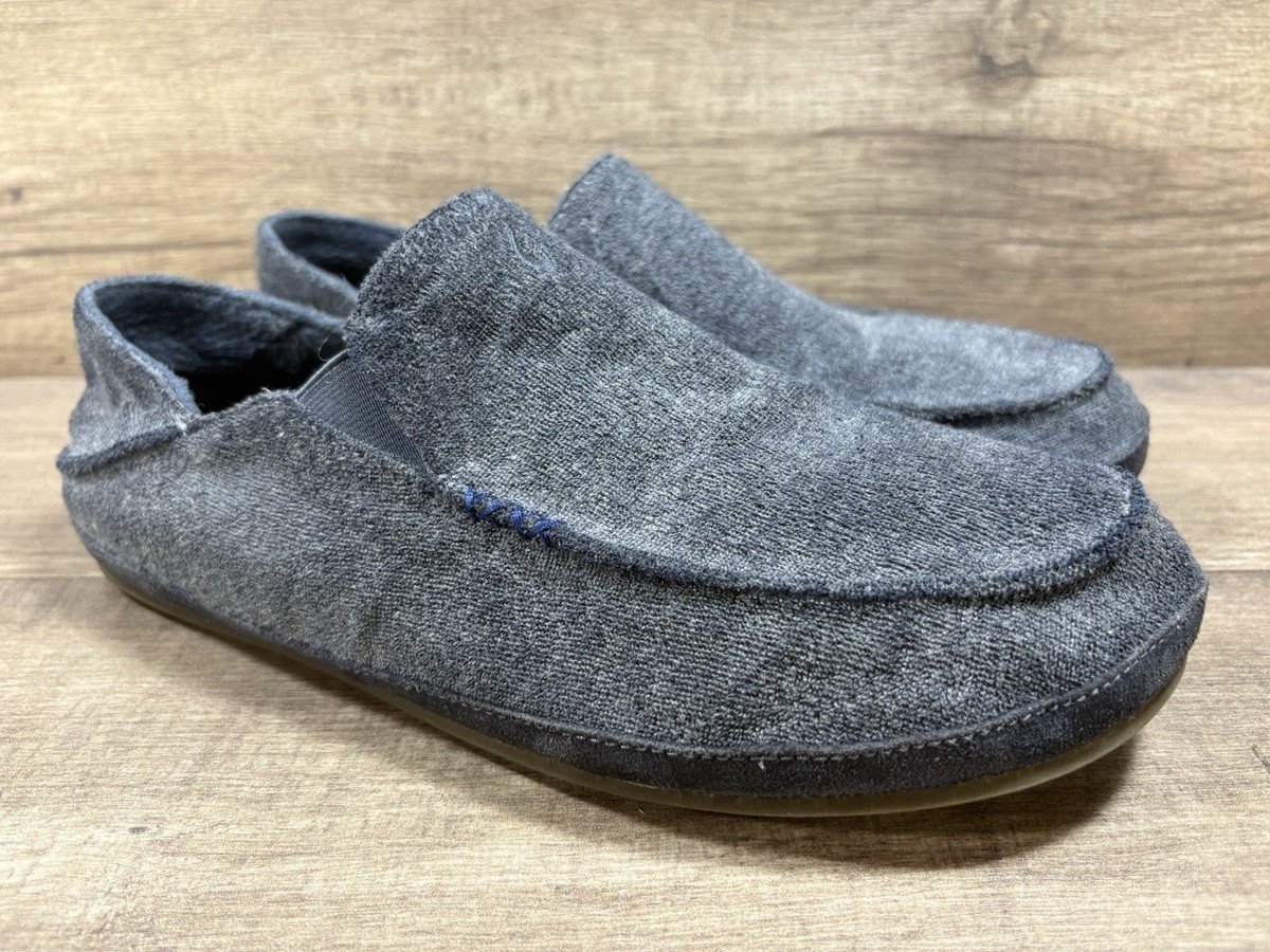 Olukai Moloa Hulu Wool Blend Slippers Shoes Trench Blue Mens  display picture 3