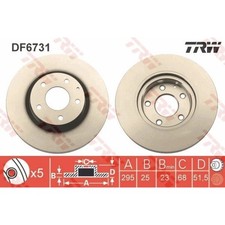 2x TRW DF6731 Bremsscheibe für MAZDA 3 CX 3 BM BN DK Bremsscheiben