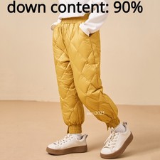 Boys Girls Padded Pants Quilted Down Harem Trousers Outdoor Thermal Thick Winter