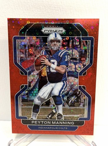 2021 Panini Prizm Peyton Manning Red No Huddle Prizm 44/50 #30