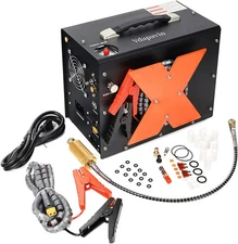 PCP air compressor, automatic shut-off, 12V DC/110V AC, 4500 Psi/30 Mpa