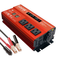 Movffggrm 500W Peak 1000W Power Inverter For Vehiclesdc 12V To 110V Ac4 X 2.4A