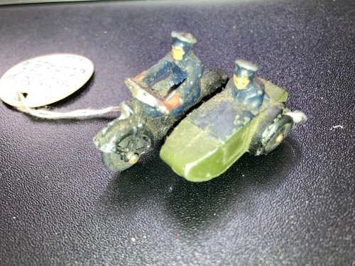 Vintage Dinky 42B Police Motorcycle With Side Car