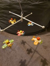 Vintage 1983 EDEN Baby Crib Airplane Mobile Germany Complete